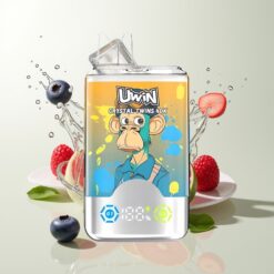 Grossista Italia Uwin Crystal Twins 40000 Puff Doppio Gusto Mirtillo Lampone Ciliegia Ghiaccio